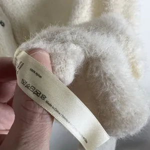 Free People FP One Ivory Fuzzy Cozy Batwing Cardigan Sweater Women’s Medium Boho thumbnail 6