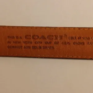 Coach Women's Brown Leather Belt with Gold Buckle Size 36 thumbnail 4