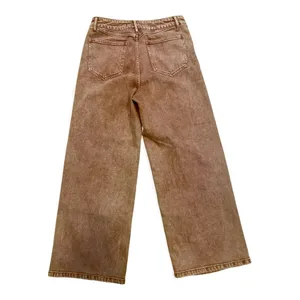 Free People Wales High Rise Wide Leg Cropped Faded Button Fly Jeans Size 28 thumbnail 4