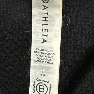 Athleta Black One Shoulder Asymmetrical Crop Top Ribbed Activewear Small thumbnail 4