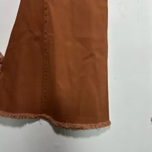 Newbury‎ Kustom Rust Brown Flare Bell Bottom Pants High Rise Frayed Hem Medium thumbnail 5