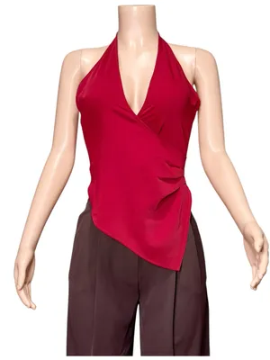 KOOKAÏ Norway Wrap Top, Red Wine, FR36/US4 thumbnail 4