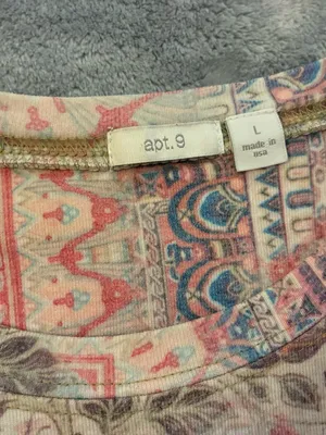 Women’s APT.9 Boho Floral Print Short Sleeve Tee - Multicolor Size Large thumbnail 4