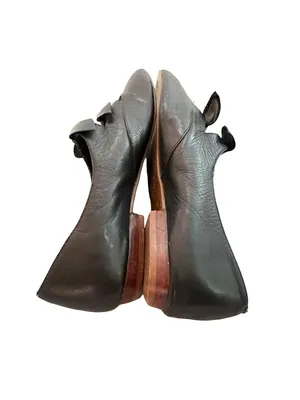 Video Black Pointed Toe Bow Mary Jane Leather Ballet Flats Cutout Size 7 Women's thumbnail 11