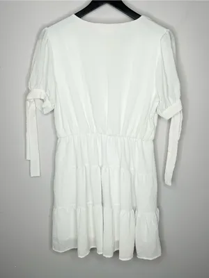 Altar'd State White Tiered Mini Dress Size L thumbnail 2
