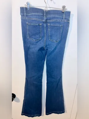 Spanx High Rise Flare Jeans Large Midnight Shade Pull On Shaping 20327R thumbnail 8