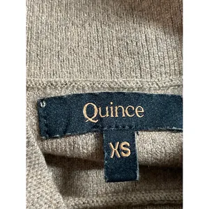 Quince Women's Tan Long Sleeve Mock Neck Knit Sweatshirt Sweater Top Size XS thumbnail 5