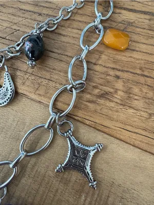 NWT Free People Silver Double Layer Swag Bag Charm ~ SOLD OUT! thumbnail 6
