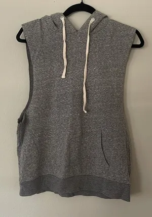 Gray Sleeveless Hoodie Size L Size L thumbnail 1