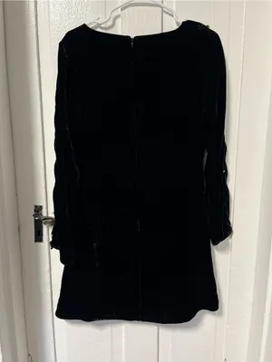 For Love & Lemons Beatrix Velvet Embellished cut out black Dress size Medium thumbnail 4