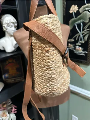 XIX Palms Shorebreak Woven Jute Cooler Backpack – Convertible Straw Bag thumbnail 7