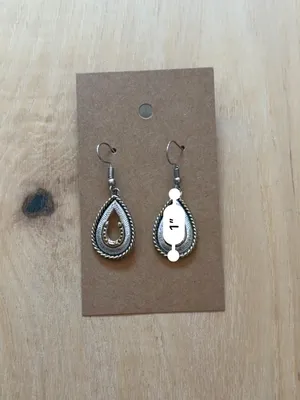NEW Western Two-Tone Silver Gold Horseshoe Teardrop Dangle Earring thumbnail 2