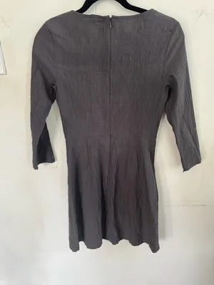 Theory Charcoal Gray Boatneck Mini Dress thumbnail 3