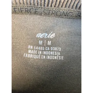 Aerie Womens Oversized Crewneck Sweatshirt Olive Green Textured Fleece M thumbnail 5