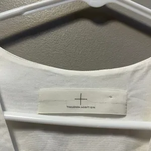 Thakoon Addition Stretch‎ Cotton Top White V-Neck 2 Long Sleeve Pleats thumbnail 2