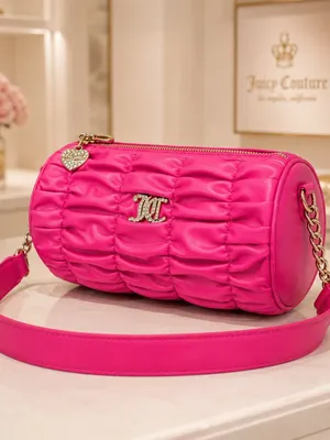 Juicy Couture Run the World Pink Flash Ruched Barrel Shoulder Bag NWT thumbnail 3