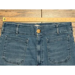 Maeve The Colette Wide Leg Jeans High Rise Cropped Blue Size 32 Anthropologie thumbnail 6