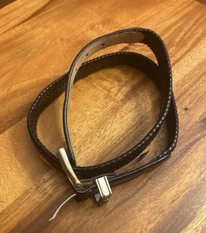 Onyx Brighton Women’s Braided Black Leather Belt L/34 thumbnail 1