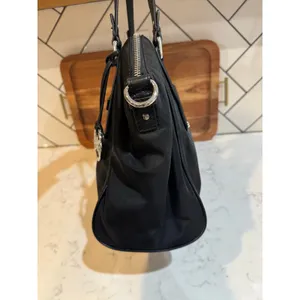 Michael Kors Gilmore satchel black nylon leather-trimmed shoulder bag casual thumbnail 4