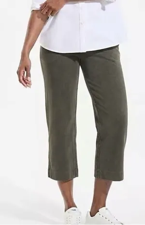 Lands End Women’s Starfish Mid Rise Pull On Crop Pants Size Medium (10-12) thumbnail 1