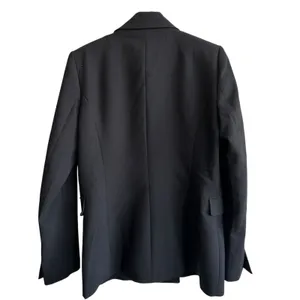 NWT Zara Blazer Black Sz M Military Double Breast Fitted Logo Embroidery thumbnail 2