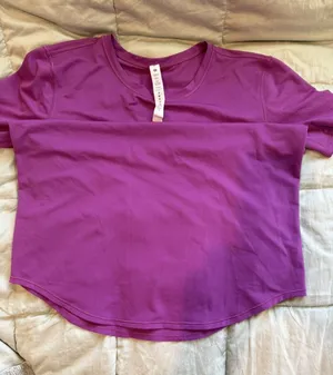 Lululemon High-Neck Running and Training T-Shirt Ripened Rasberry 6 Retail $58+ thumbnail 1