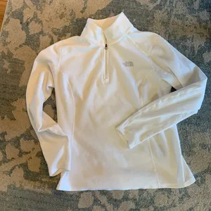 The North Face Lightweight Pullover White Long Sleeve Fleece Top Womens Medium thumbnail 9