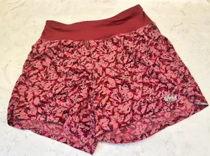 REI Co-op Swiftland Running 5" Shorts Womens XS Pink Print Zipper Pocket thumbnail 1