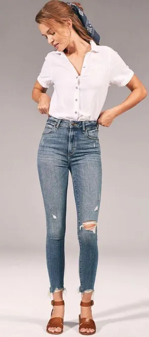 Abercrombie Ultra High Rise Super Skinny Ankle Jeans thumbnail 1