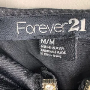 FOREVER 21 Black Strapless Top Sz M Rhinestone V Club Date Night‎ Party Rave thumbnail 5