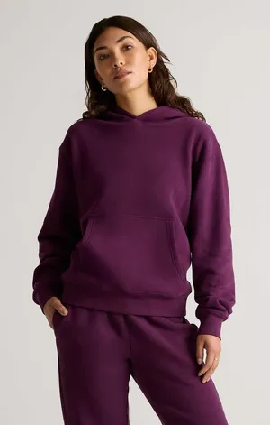 Quince Plum Heavyweight Hoodie Sweatshirt loungewear Fleece organic cotton M thumbnail 1