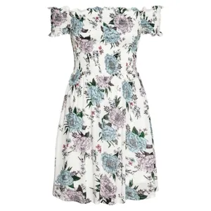 Y2K Divided Floral Smocked Dress Size 16 thumbnail 2