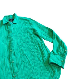 J. Crew Re-Imagined Classic Fit Gauze Button-Down Shirt Green Size 4 Women's thumbnail 5