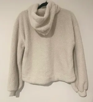 Abercrombie Cozy White Soft Sherpa Hoodie Sweatshirt Medium thumbnail 3