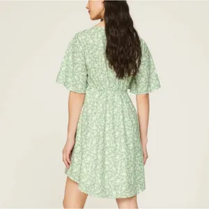 Soon Green Calico Babydoll Maternity Dress LARGE Cottage Prairie Designer $180 thumbnail 3