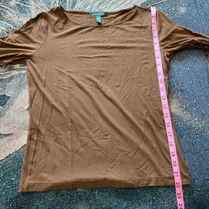 Vintage Lauren Ralph Lauren Brown Longsleeve Top Women’s M Preppy Minimalist Y2K thumbnail 12