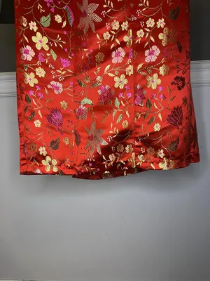 Lulus Dress Womens Medium Red Floral Jacquard Strapless Sheath Maxi Side Slit thumbnail 10
