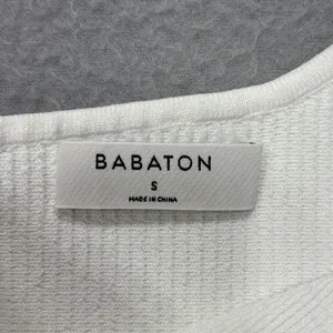 Babaton Crop Top S One Shoulder White Ribbed Knit Asymmetrical Aritzia 75721 thumbnail 3
