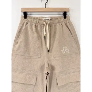 Honor The Gift Womens Pants Beige Waffle Cargo Wide Leg High Rise Baggy Small thumbnail 5