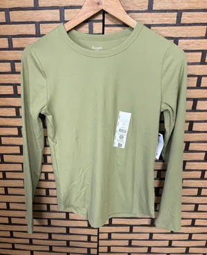 No‎ boundaries Green Ribbed Long Sleeve Tee Size Medium thumbnail 1