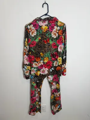 Johnny Was Sandra Long Pajamas Floral Cheetah Print thumbnail 8