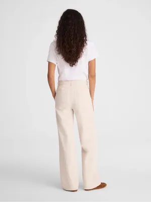 Madewell Ultimate Wide Leg Pant Cream Vintage Canvas Airy Denim NZ211 Size 28 thumbnail 4