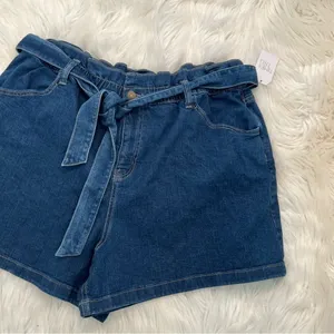 Time‎ and Tru Women's Size 18 Fashion Short Denim Medium Wash Tie Waist Stretch thumbnail 5