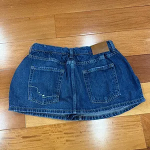 NWOT We The Free Denim Skort Womens‎ Blue Gathered Waist Mini 25 thumbnail 2