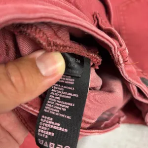 We The Free Jeans Womens 26 Red Mid Rise Skinny Distressed Fringe Hem Denim thumbnail 11