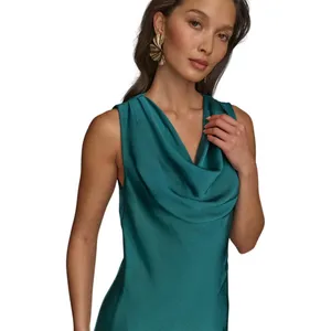 Donna Karan Womens Cowlneck Slip Gown Dress Evening KA5B12P3 Lawn Green 16 thumbnail 9