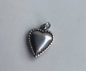 Vintage Rhinestone Star Heart Charm 925 Sterling Silver Unmarked thumbnail 3
