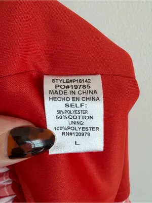 NWT Entro Red Gingham Plaid Scallop Hem Shorts High Rise Pleated Large L thumbnail 6