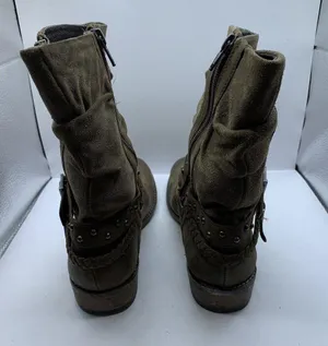 Matisse Outback Mid Calf Boots size 7.5M tan brow leather Buckle thumbnail 4