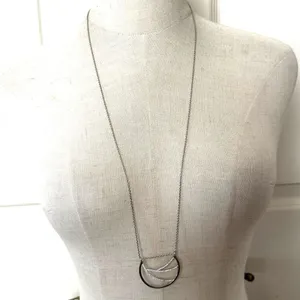 Lauren Conrad silver tone rhinestone pendant necklace thumbnail 3